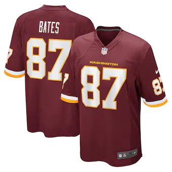 mens nike john bates burgundy washington football team game